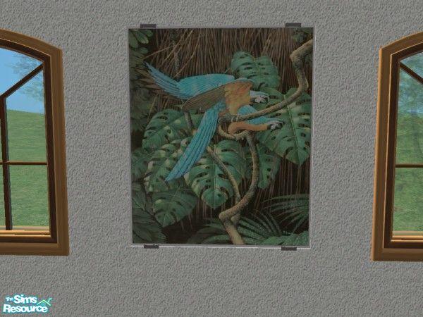 The Sims Resource Animal Painting Set Parrots 1