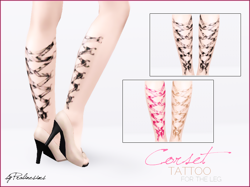 The Sims Resource - Corset Tattoo for the Leg
