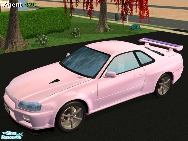 The Sims Resource - A420 Metallic Cotton Candy Pink Nissan Skyline R34