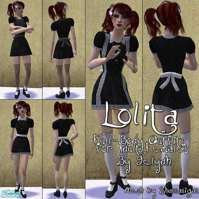 The Sims Resource - Lolita - Full Body Outfits for Adult Females