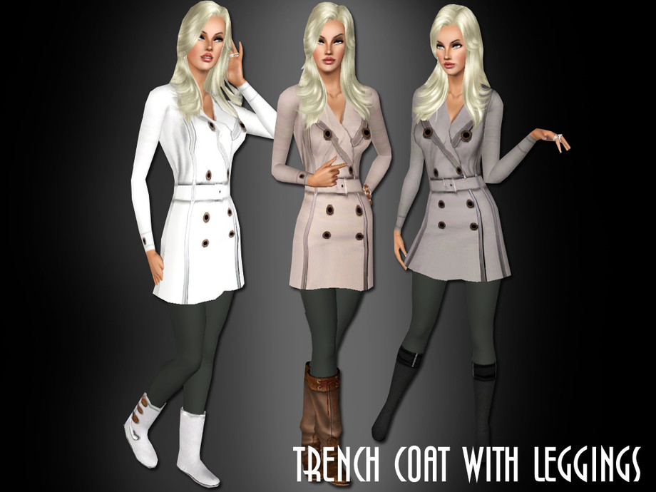 The Sims Resource - Trench Coat With Leggings