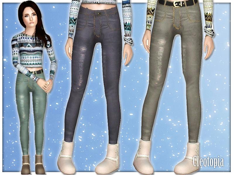 The Sims Resource - TEEN Skinny jeans High waist