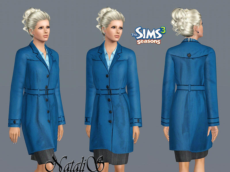 The Sims Resource - Belted single breasted coat FA-YA