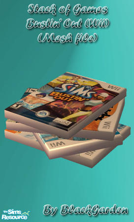 The Sims Resource - MESH BG - Messy DVD Stack - Bustin\' Out Wii