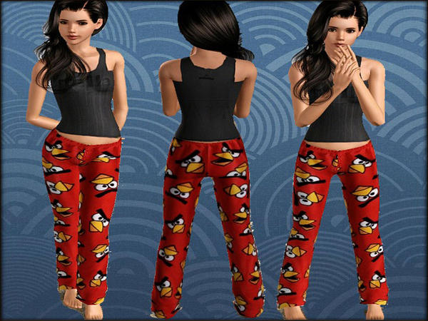 The Sims Resource - Angry Birds Pajama Bottoms