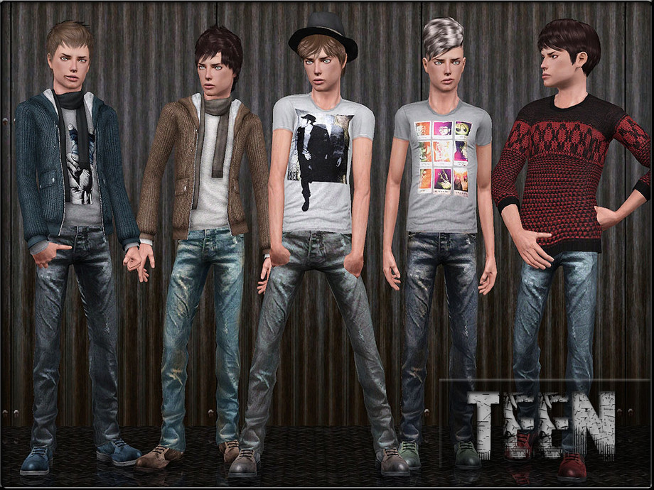 The Sims Resource - TeenMaleFashionSet3