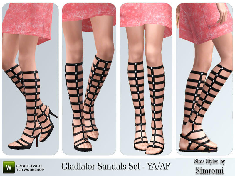 The Sims Resource - Gladiator Sandal Set for YA/AF