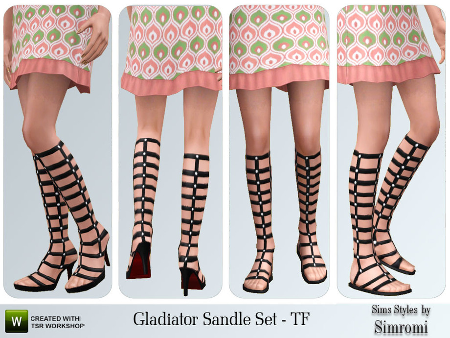 The Sims Resource - Gladiator Sandals Set for Teens