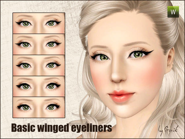The Sims Resource - Basic winged eyeliner set