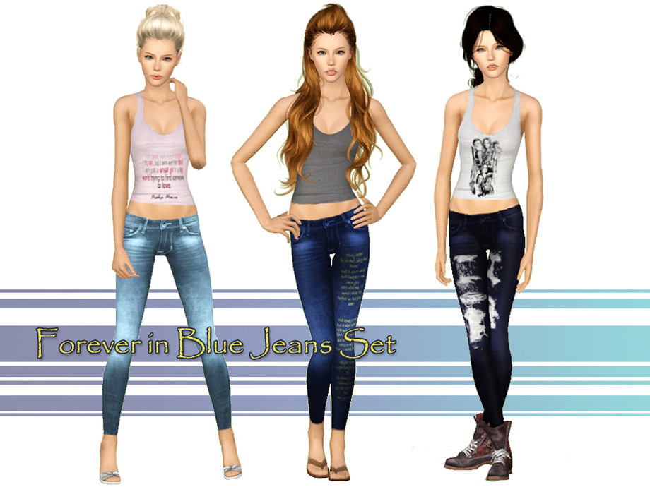 The Sims Resource - Forever in Blue Jeans Set