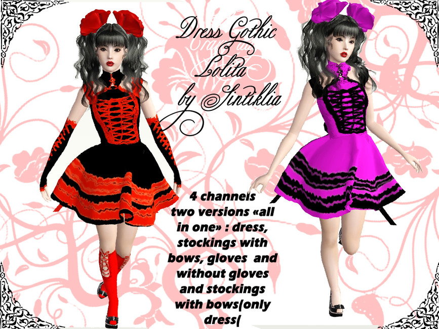 The Sims Resource - Sintiklia - Dress Gothic Lolita