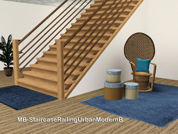 The Sims Resource - MB-StaircaseRailingUrbanModernB