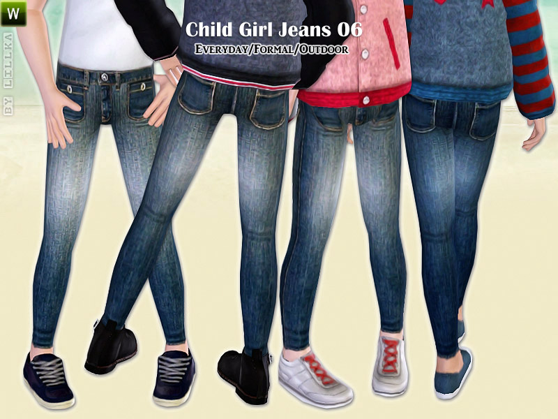 The Sims Resource - Child Girl Jeans 06