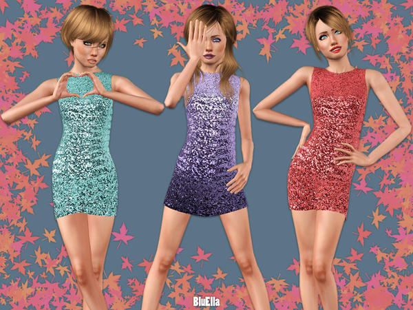 The Sims Resource Sequin Sexy Dress Teen 5847