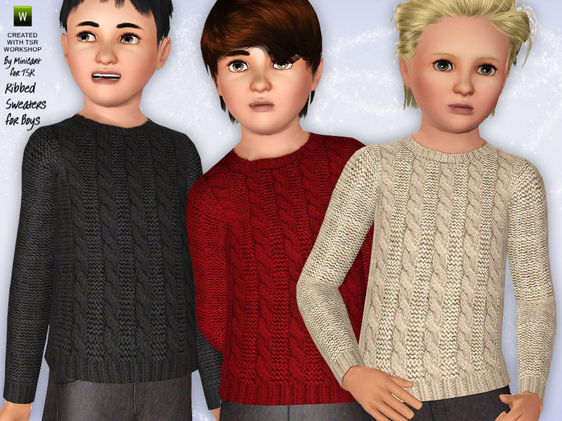 The Sims Resource - Ribbed Sweater for Boys