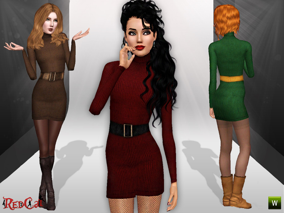 The Sims Resource - Turtleneck Sweater Dress
