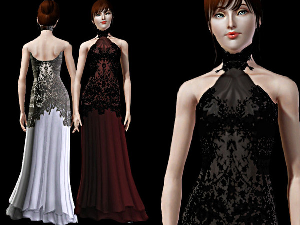 The Sims Resource - Ts3 Cc Wishes Murfeel Blackdress01 T.d.