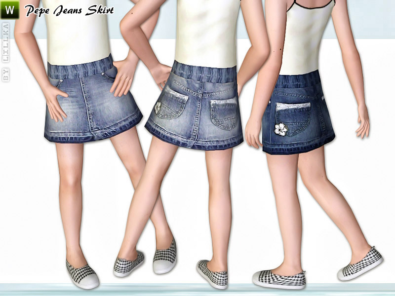 The Sims Resource - Pepe Jeans Skirt