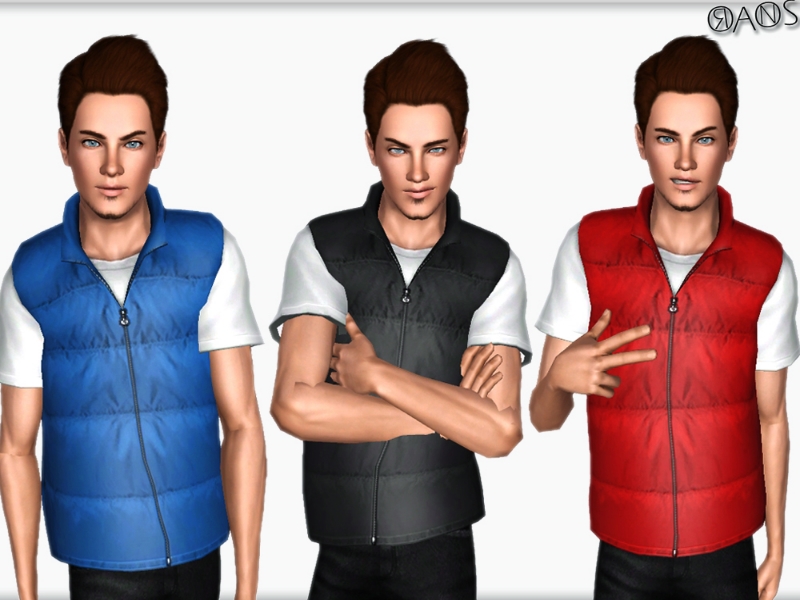 The Sims Resource - Todd Puffy Vest Top