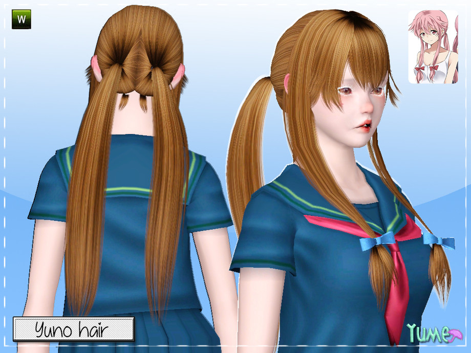 Recreating Yuno Gasai (Mirai Nikki), The Sims 4 CAS