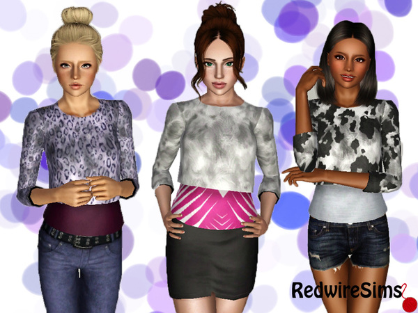 The Sims Resource - SET: Faux Fur - Fur Top