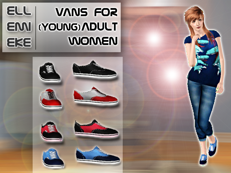 The Sims Resource - Vans 'Off the Wall' for (young) Adult Women