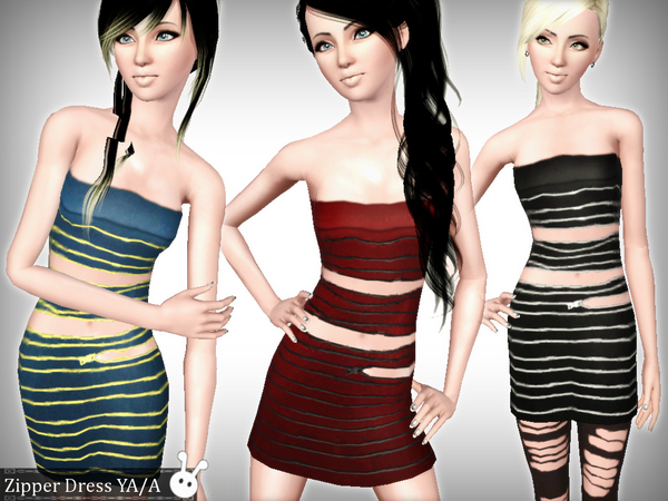 The Sims Resource - Zipper Dress