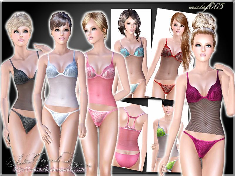 The Sims Resource - Satin Camisole Lingerie(AF)
