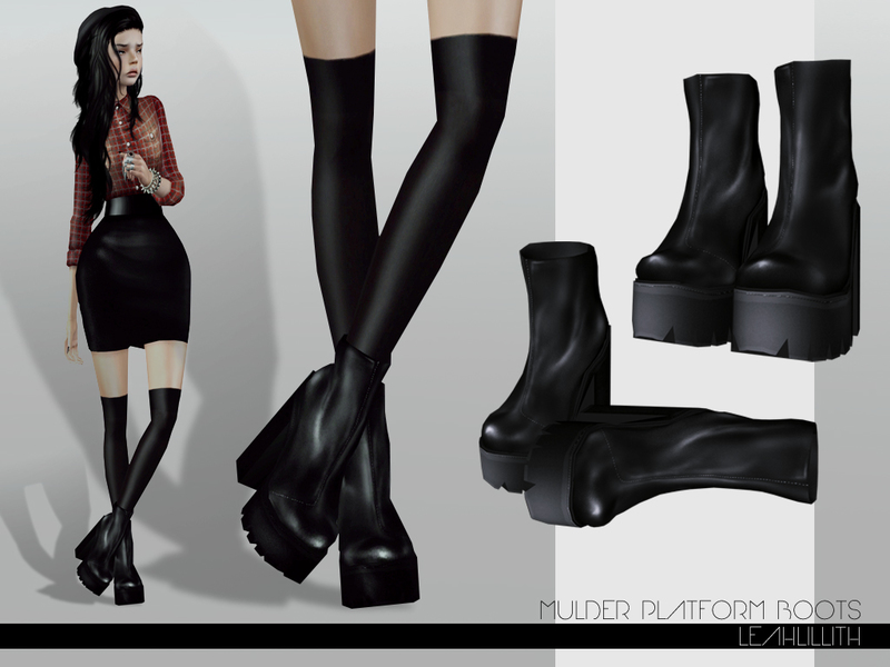 The Sims Resource - LeahLillith Mulder Platform Boots