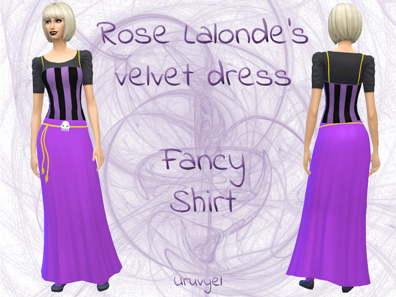 The Sims Resource - Rose Lalonde's Velvet Dress