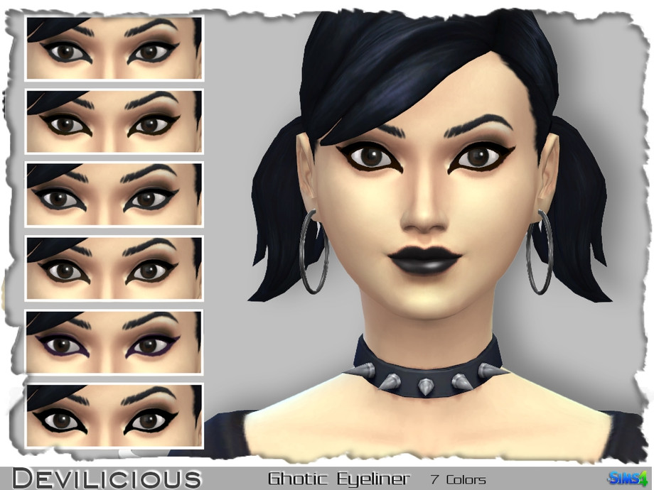 The Sims Resource - Gothic Eyeliner, 7 In 1