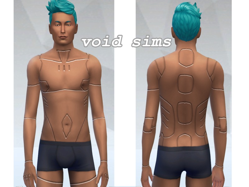 The Sims Resource - Robot Dermal Tattoos - Male