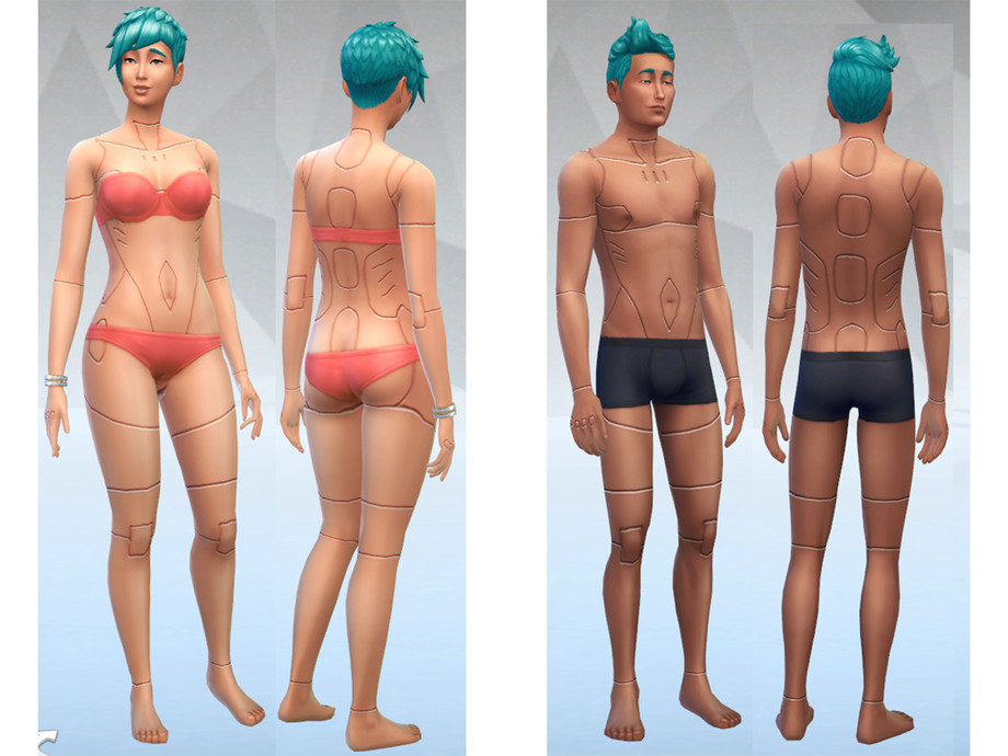 The Sims Resource - Robot Dermal Tattoos - Female