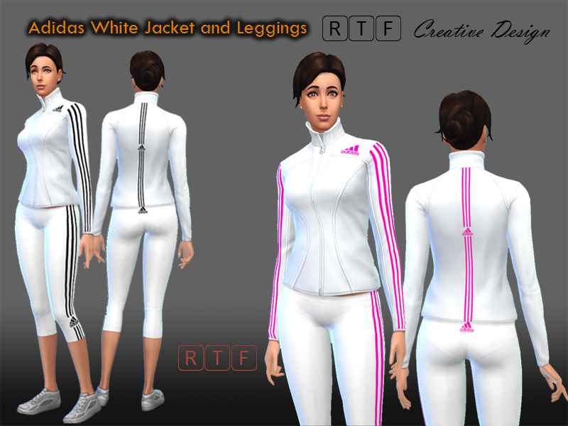 The Sims Resource - Adidas Jacket and Leggings Athletics Outfits