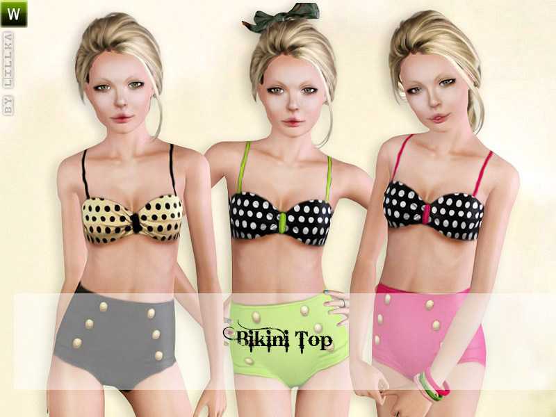The Sims Resource - (Teen) Vintage Bikini Top