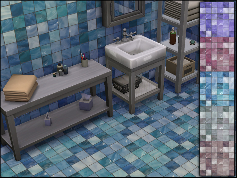 The Sims Resource - Glossy floor tile, 5 colors