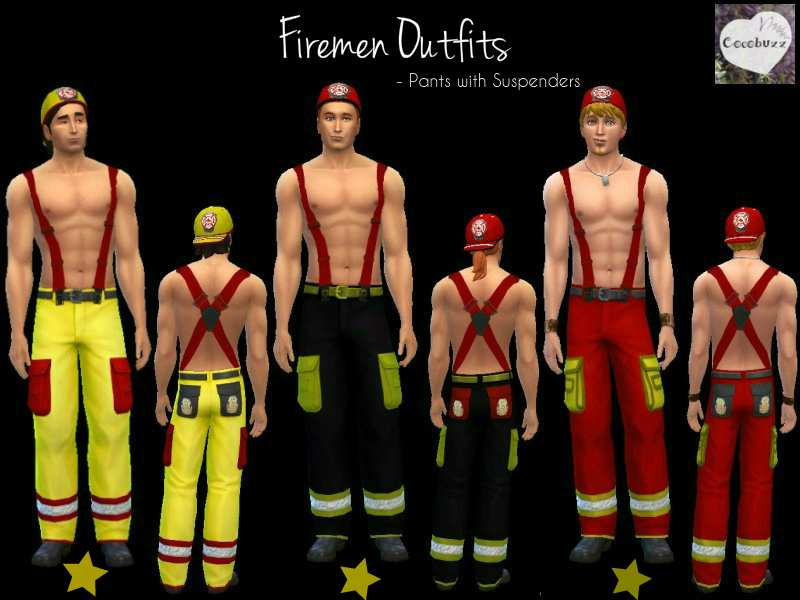 The Sims Resource - Firemen Pants with Suspenders