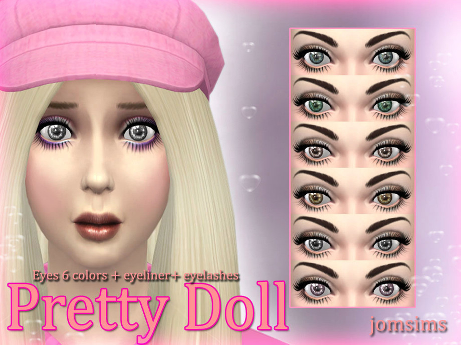 The Sims Resource - pretty doll eyes + eyeliner + eyelashes + eyeshadows