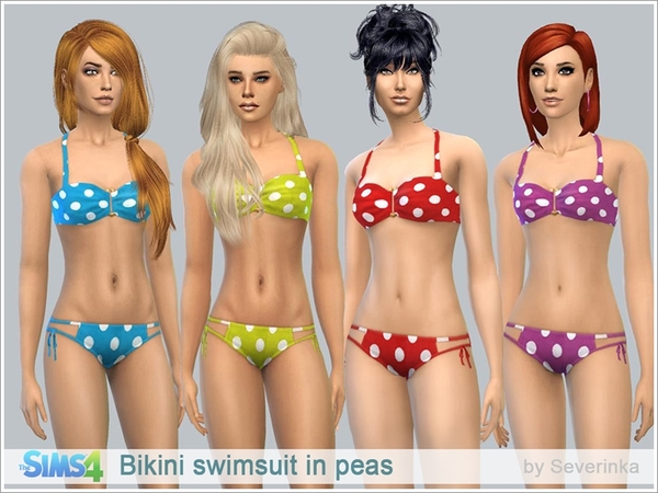 The Sims Resource - Bikini swimsuit in peas
