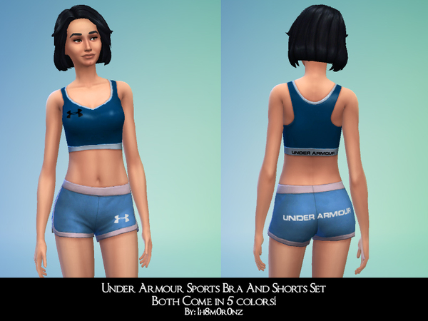 The Sims Resource - Under Armour Sports Bra And Shorts Set For Women