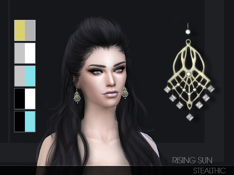 The Sims Resource - Stealthic - Rising Sun Earrings