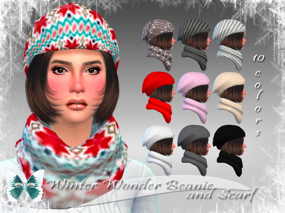 The Sims Resource - Winter Wonder Beanie and Scarf