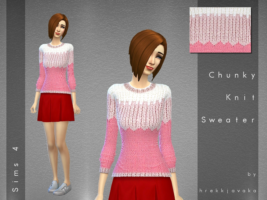 The Sims Resource - Chunky Knit Sweater