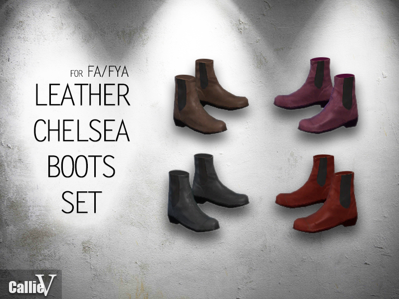 The Sims Resource - Leather Chelsea Boots Set