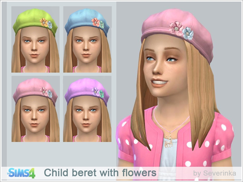 The Sims Resource - Child beret with flowers