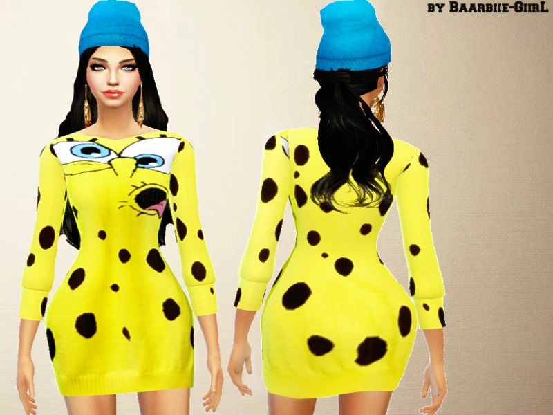 The Sims Resource - Moschino Spongebob Dress/Sweater