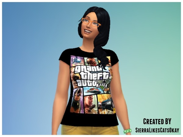 The Sims Resource - Grand Theft Auto 5 T-Shirt (Female)