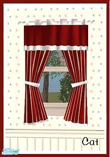 The Sims Resource - Tier Curtain Recolor Set - Maroon