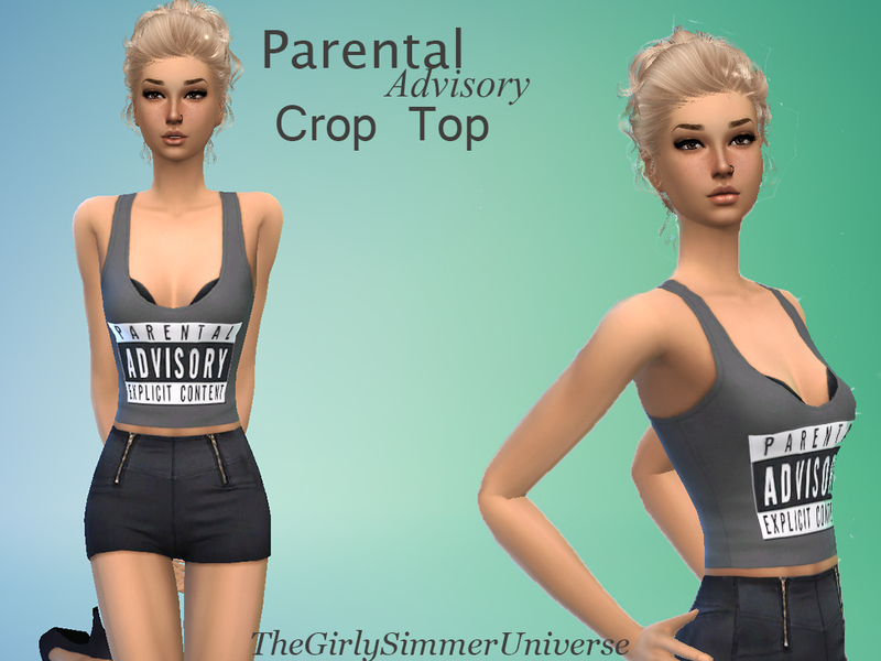 The Sims Resource - Parental Advisory Crop Top