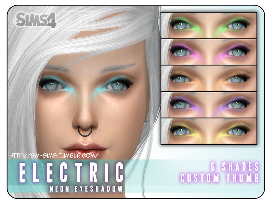 The Sims Resource - [ Electric ] - Neon Eyeshadow